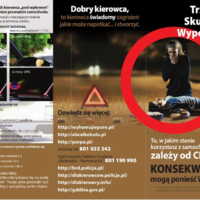 Ulotka: Profilaktyka prowadzenia pojazdów w stanie zwiększającym ryzyko wypadków drogowych, z naciskiem na nietrzeźwość kierowcy